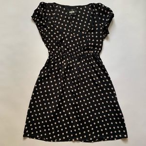 Reformation Black Floral Polka Dot Mini Dress